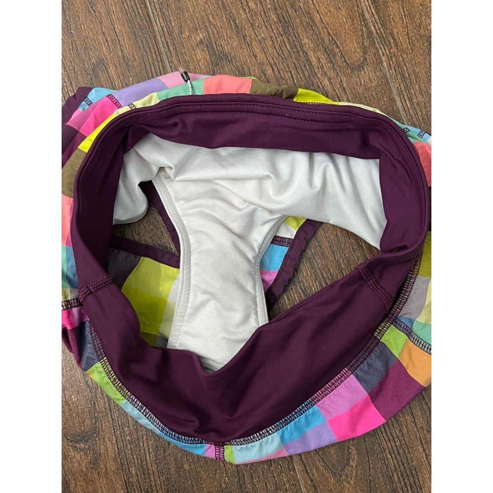 LULULEMON SPEED SHORTS SEA CHECK MULTI PLUM PLAID 2.5" SIZE 2 RUNNING ACTIVE - Picture 9 of 12